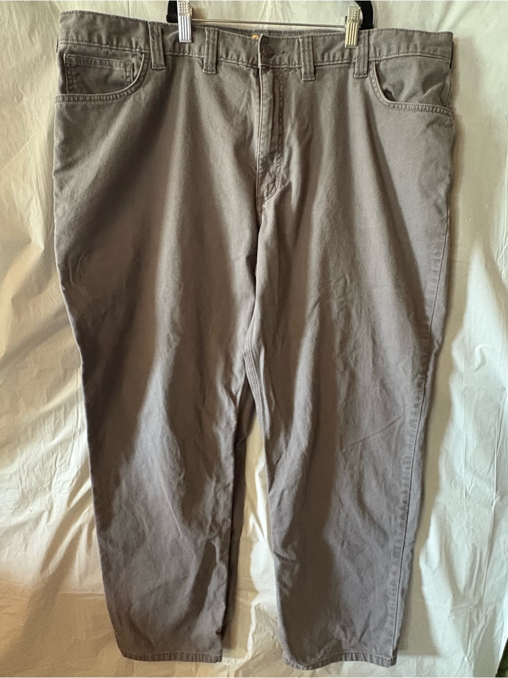 Carhartt Rugged Flex Relaxed Fit Canvas Work Pants Mens 44 x 30 Gray Jeans